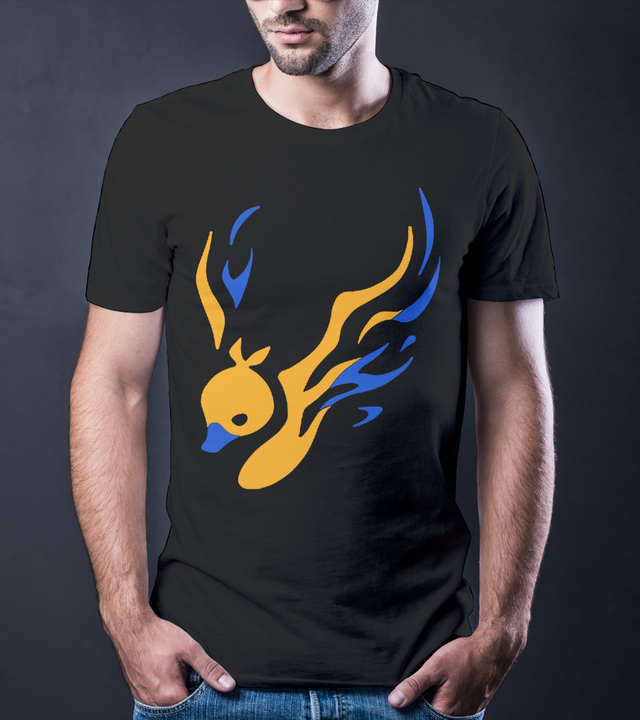 Uhiuhihn Phoenix Inspired Iconic Blue And Orange T-Shirt