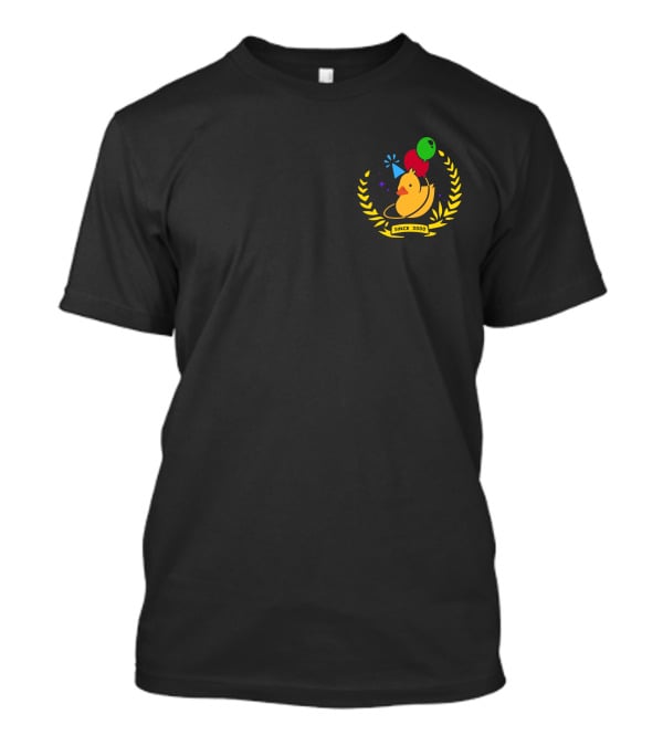 Planet Duck Birthday Quackity Since 2000 Celebration With Balloons And Party Hat T-Shirt
