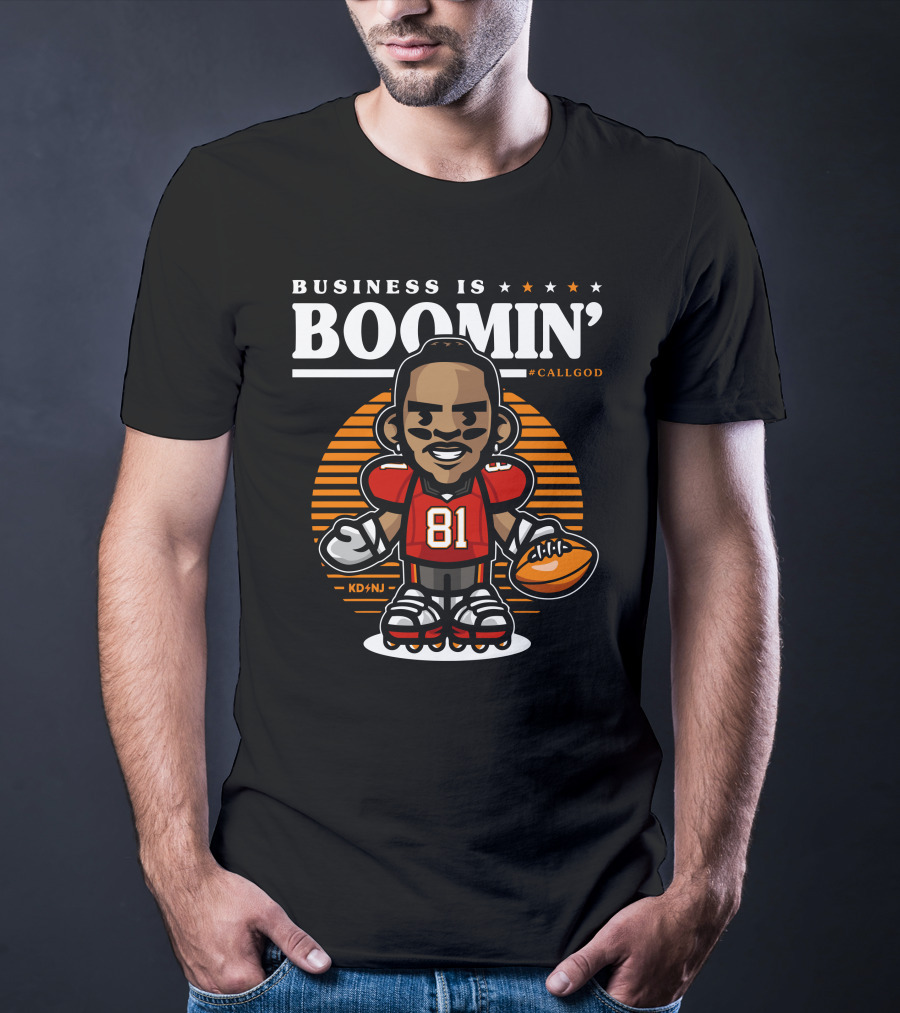 Business Is Boomin’ #CallGod 81 Football Cartoon T-Shirt