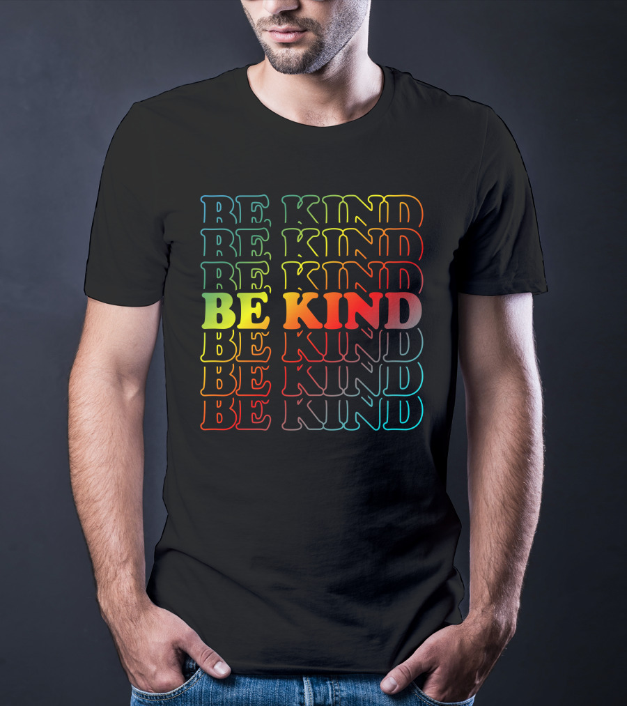 Be Kind Colorful Gradient Text Mick Foley T-Shirt