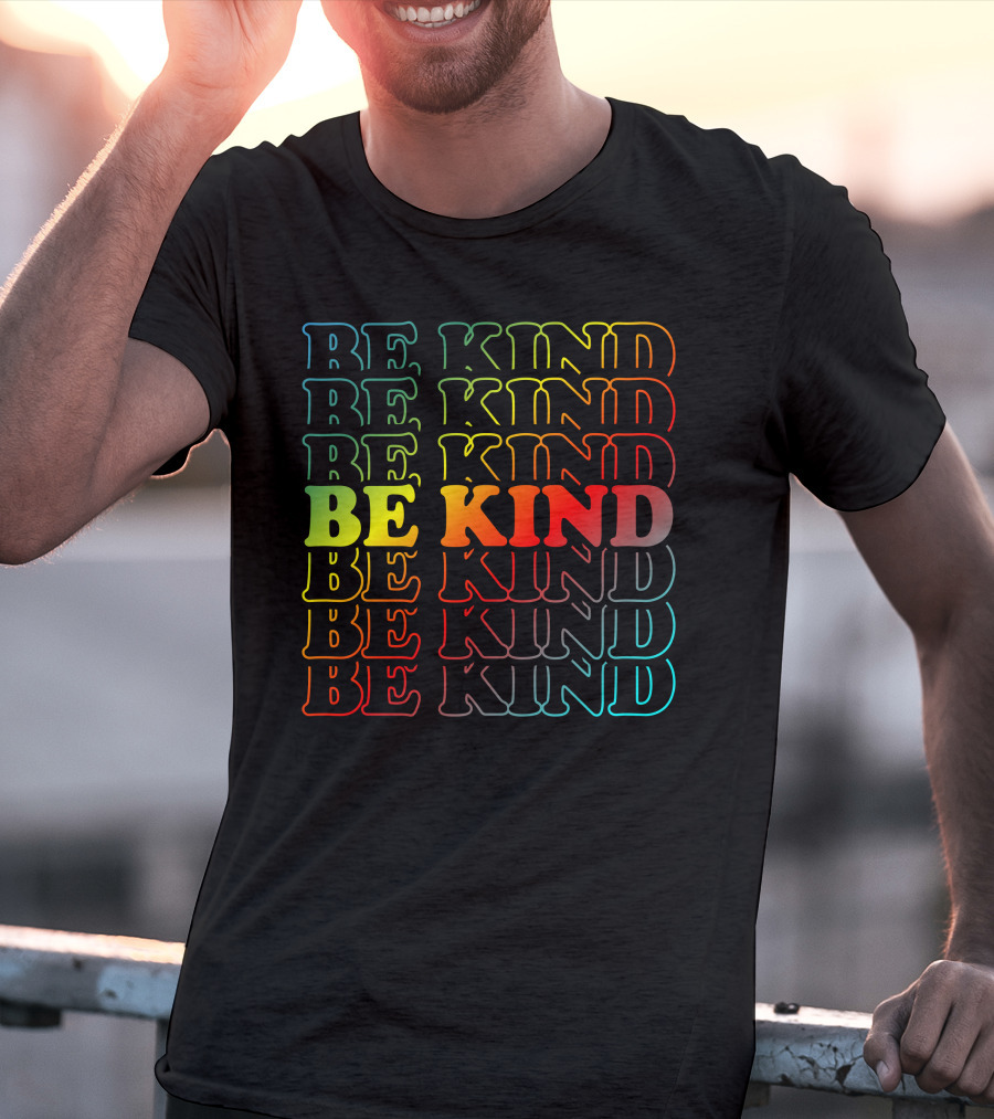 Be Kind Colorful Gradient Text Mick Foley T-Shirt