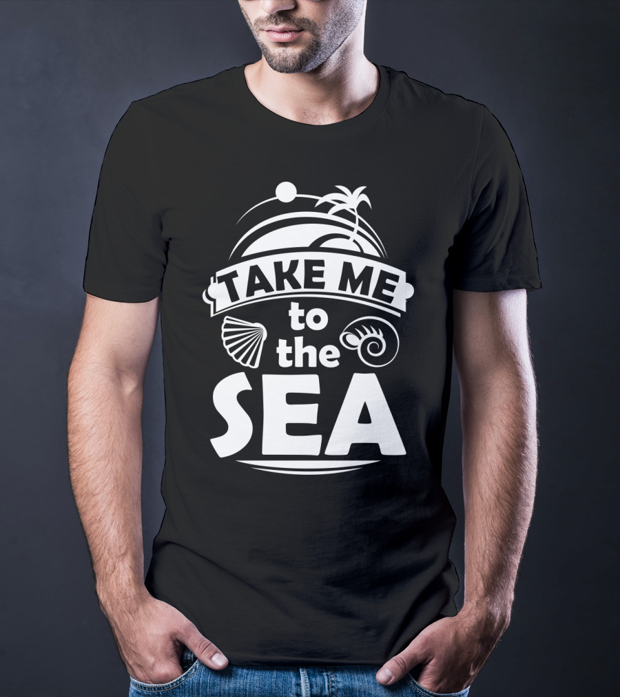 Take Me To The Sea Palm Trees And Seashells T-Shirt
