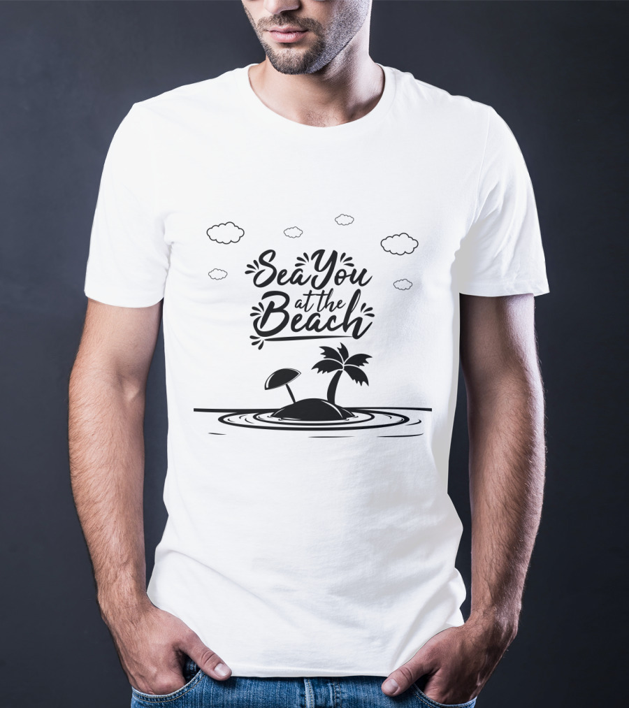 Sea You At The Beach With Island Palm And Umbrella T-Shirt