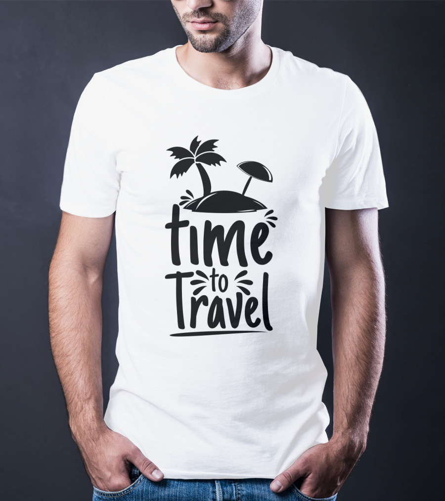 Time To Travel Beach Paradise Palm Island Adventure T-Shirt