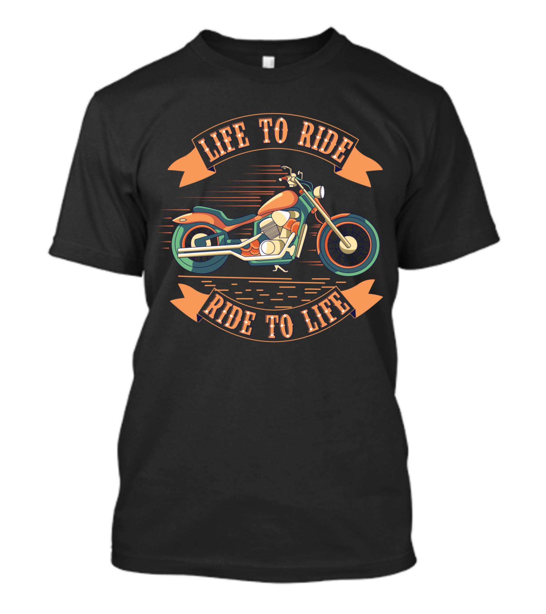 Life To Ride Ride To Life Motorcycle Graphic With Classic Cruiser T-Shirt