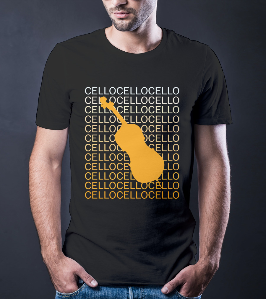 Cello Repeated Bold Pattern With Orange T-Shirt