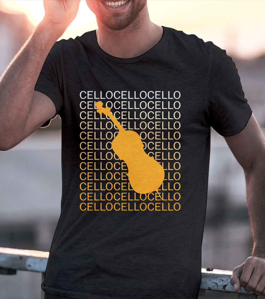Cello Repeated Bold Pattern With Orange T-Shirt
