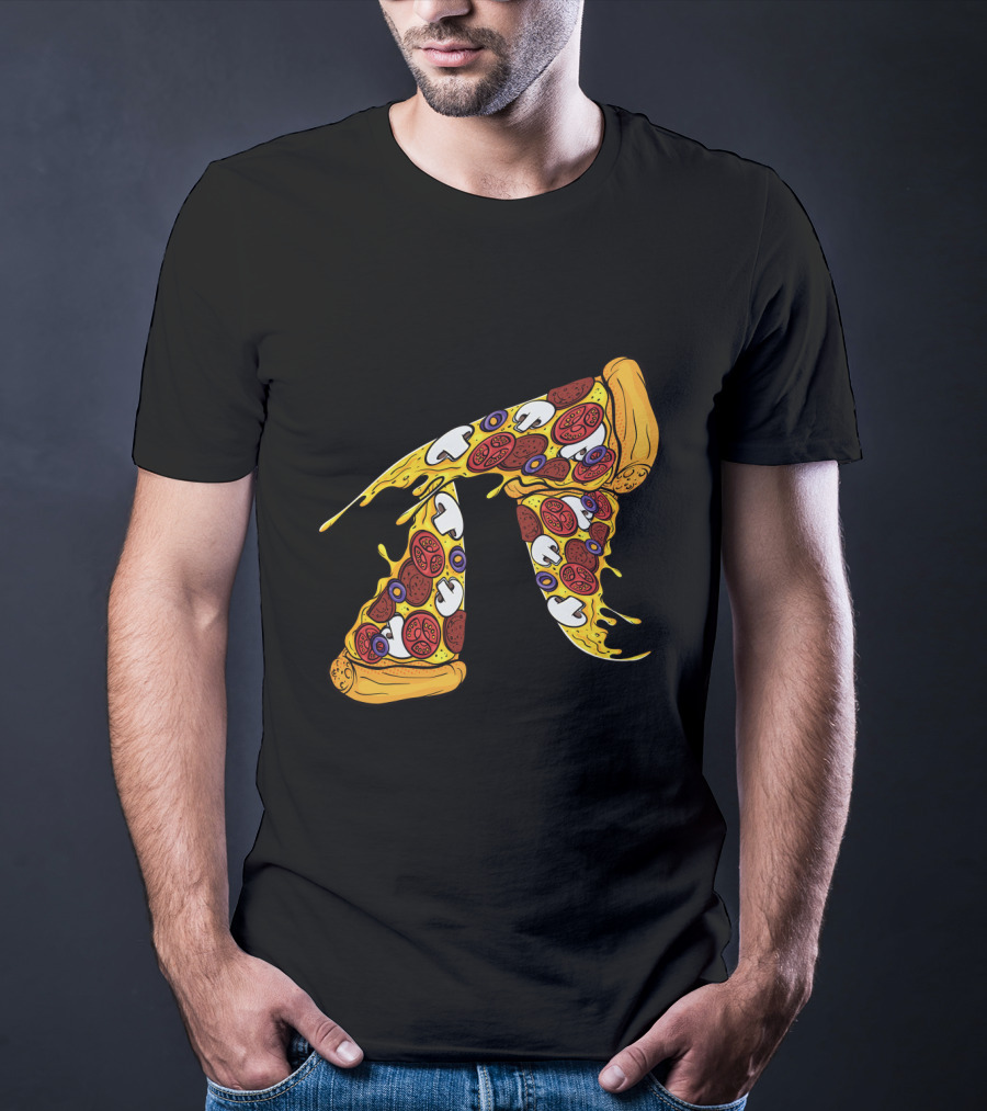 Pi Day Pizza Pi Funny Math Food 3.14 Melted Cheese Slice T-Shirt