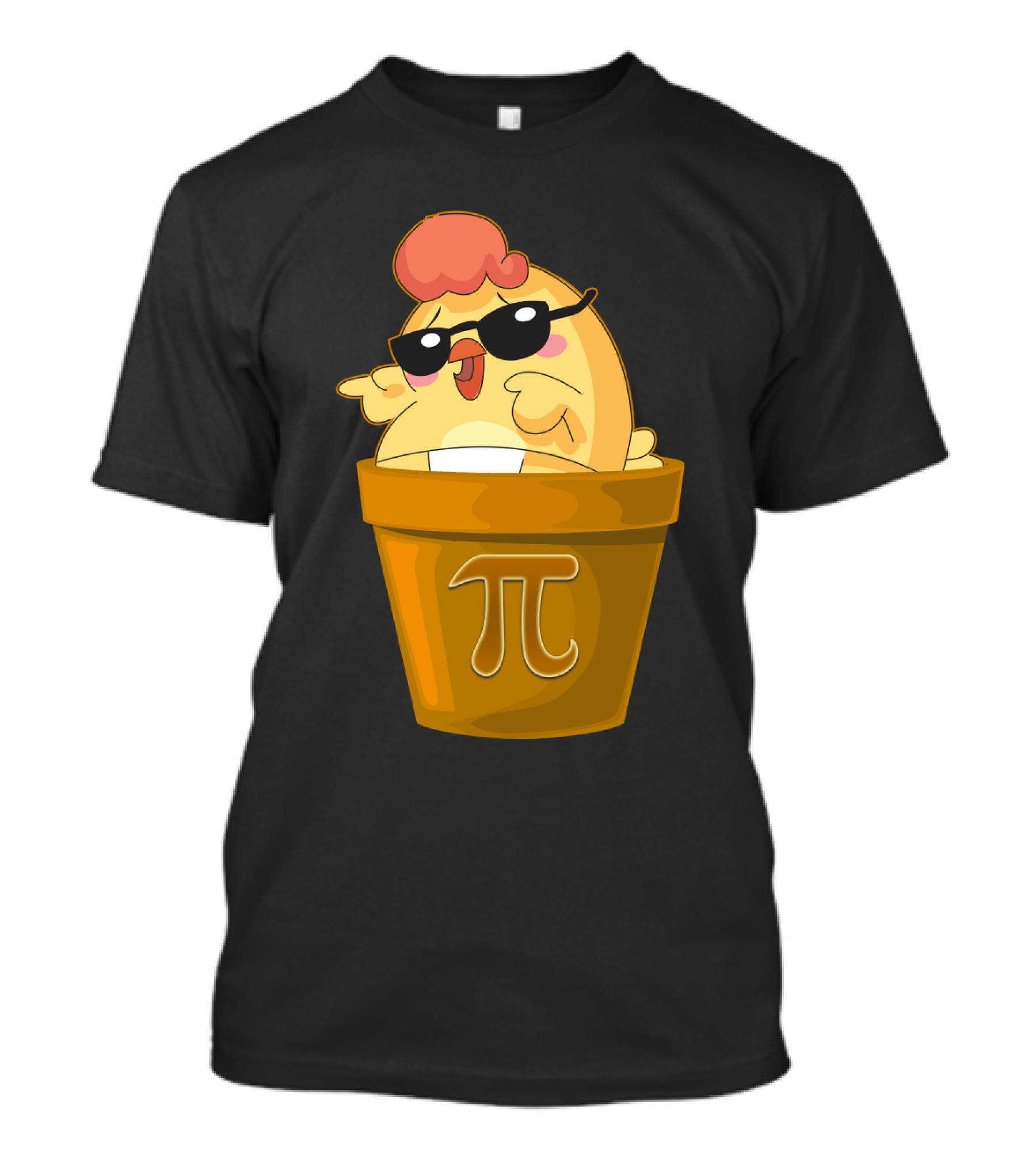 Chicken In Pot With Pi Symbol And Sunglasses T-Shirt
