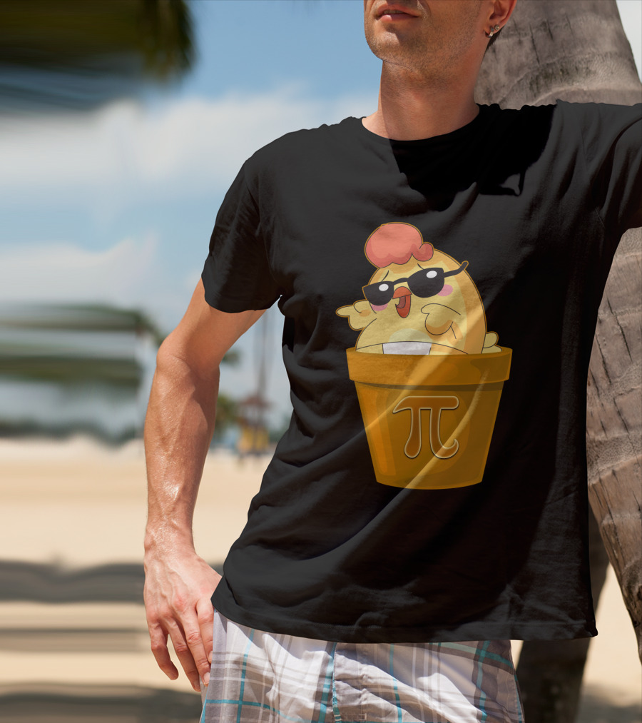 Chicken In Pot With Pi Symbol And Sunglasses T-Shirt