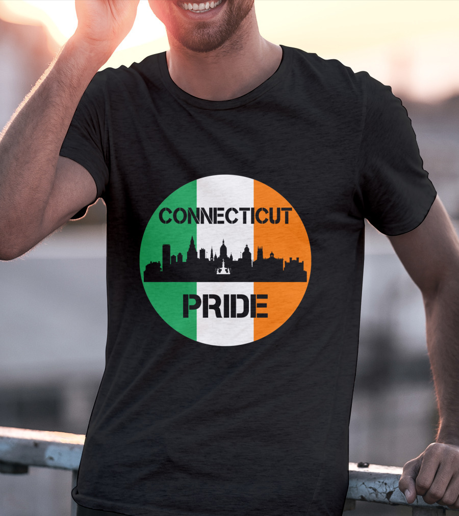 Connecticut Pride Skyline Irish Flag T-Shirt