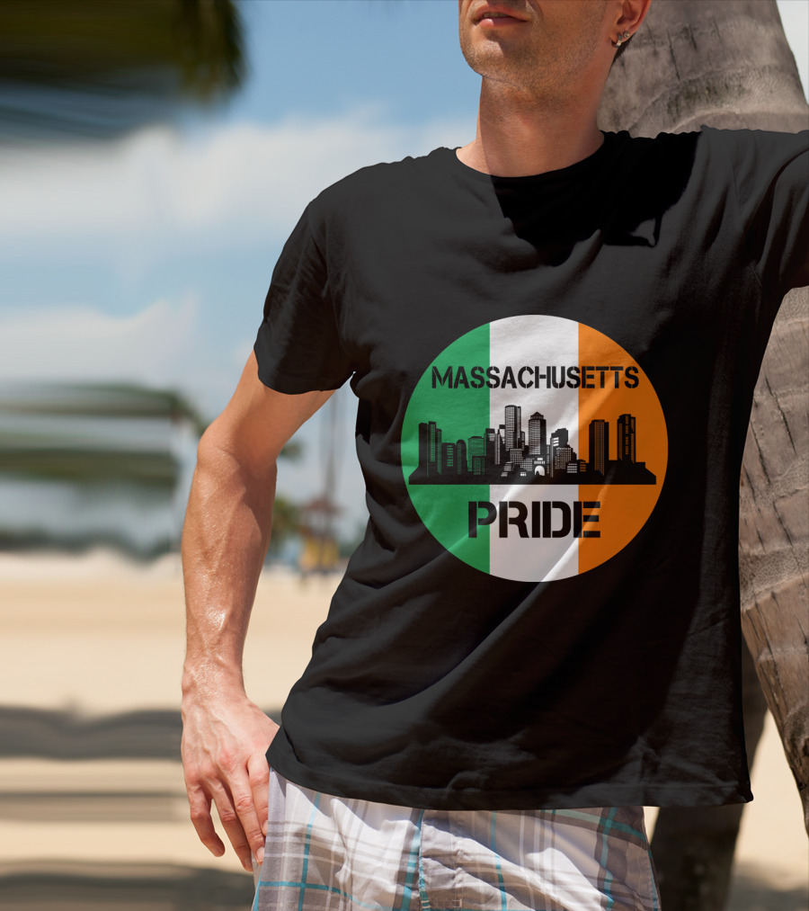 Massachusetts Pride Skyline Irish Flag T-Shirt