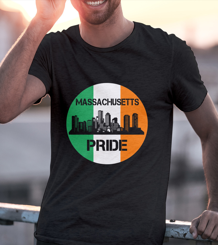 Massachusetts Pride Skyline Irish Flag T-Shirt