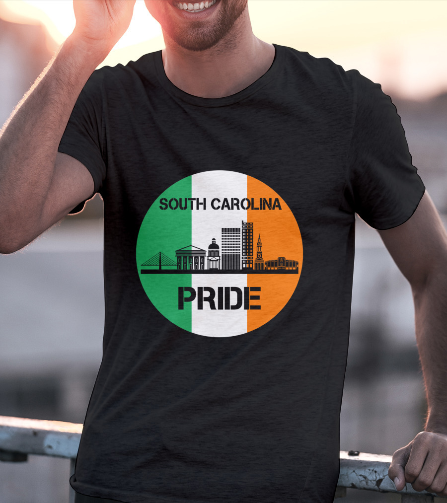 South Carolina Pride Skyline With Irish Flag Elements T-Shirt