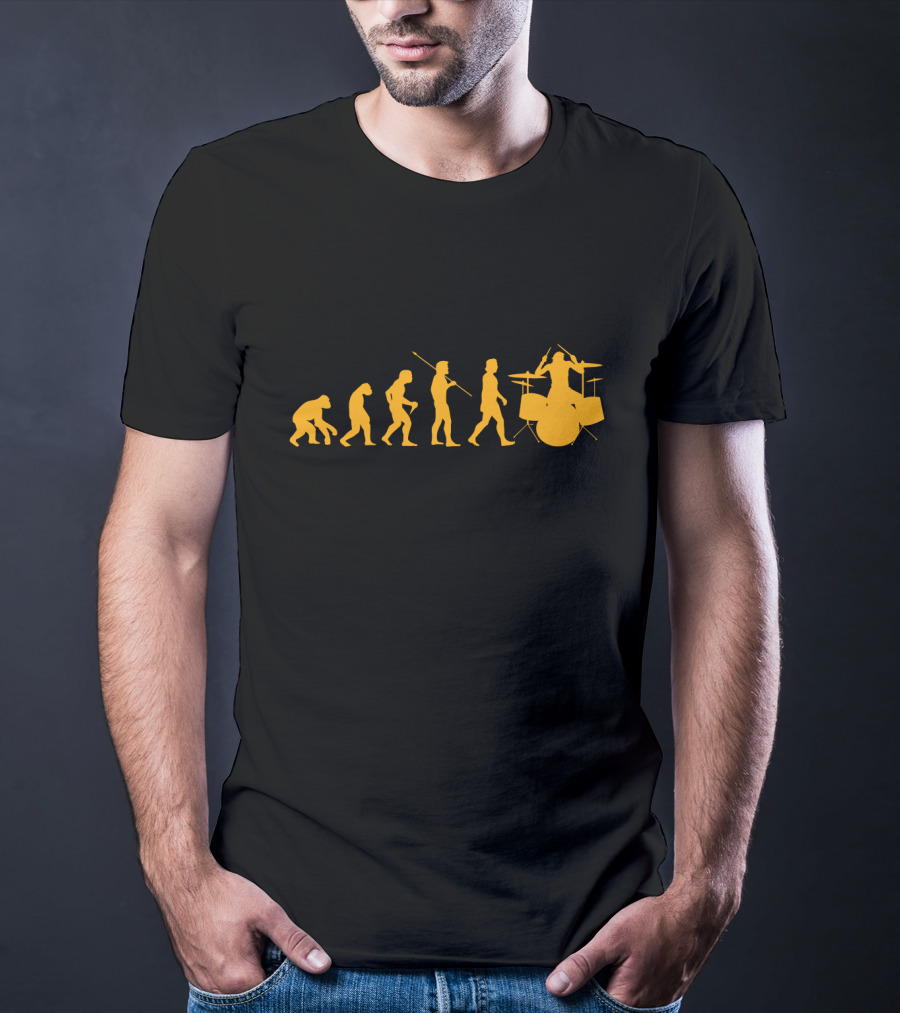 Evolution Of Drumming Silhouette Progression T-Shirt