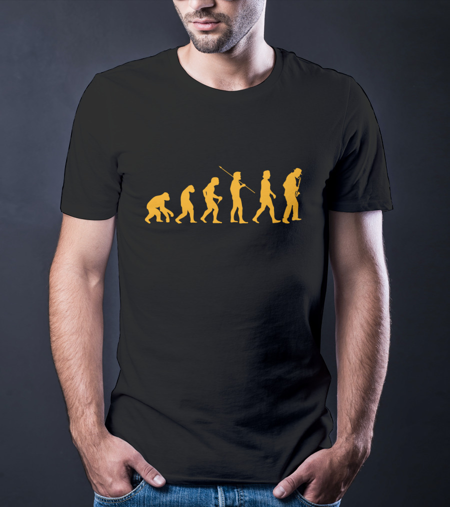 Evolution Of Humans Playing Bass Clarinet T-Shirt
