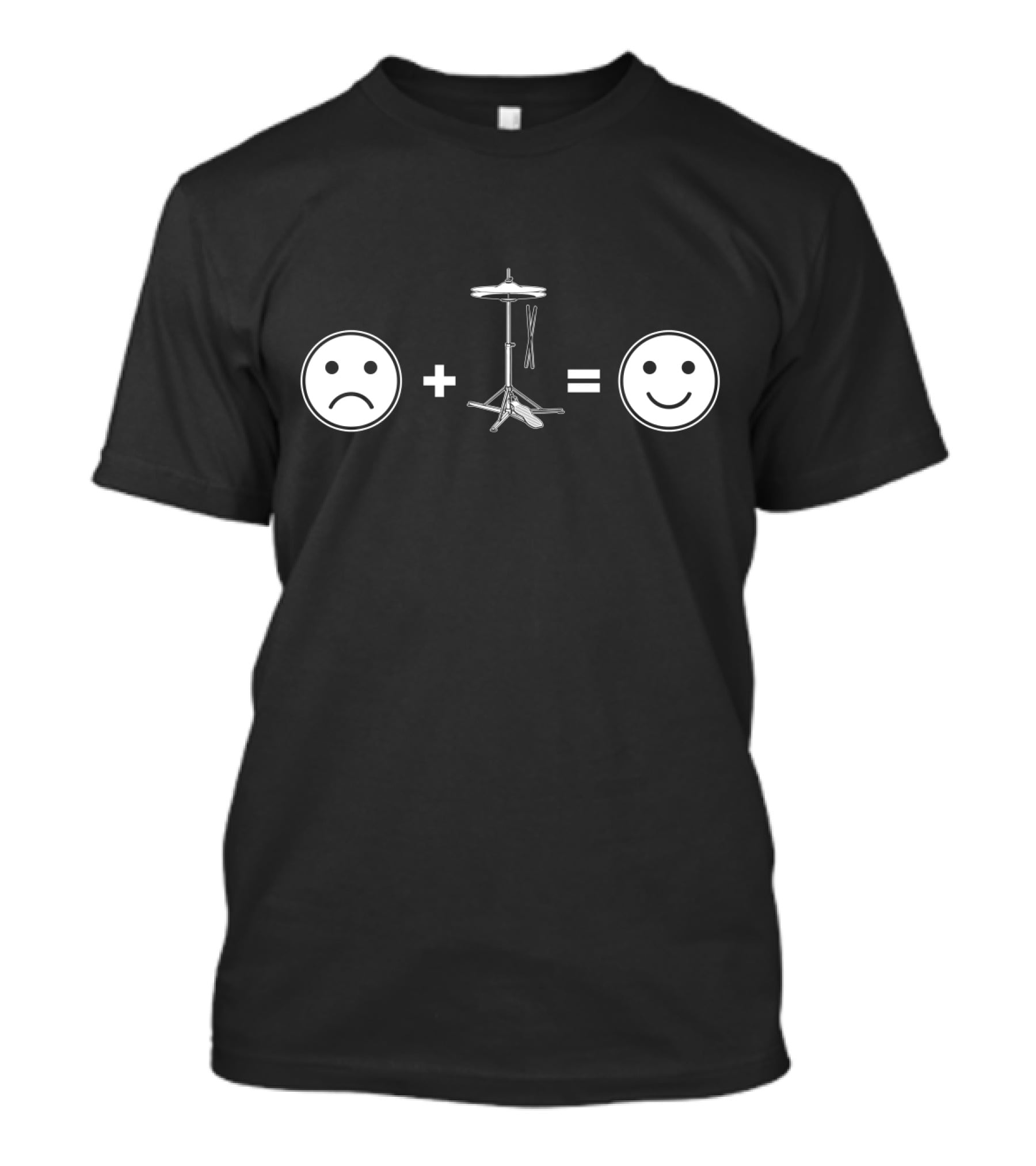 Drum Equals Happiness Drum Player Drummer Smiley Equation T-Shirt