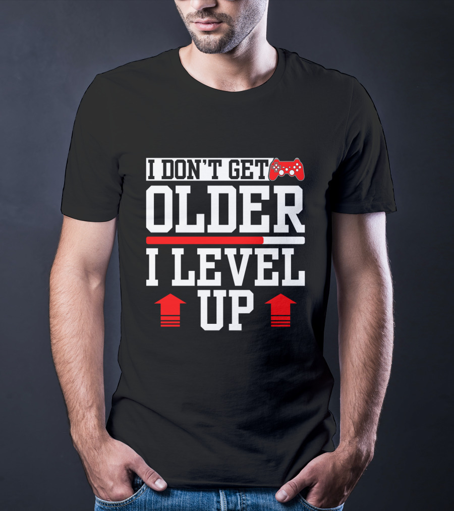 I Don't Get Older I Level Up Gamer Birthday Controller Retro T-Shirt