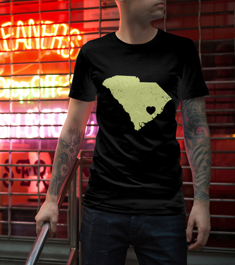 South Carolina Map Heart Charleston Love T-Shirt