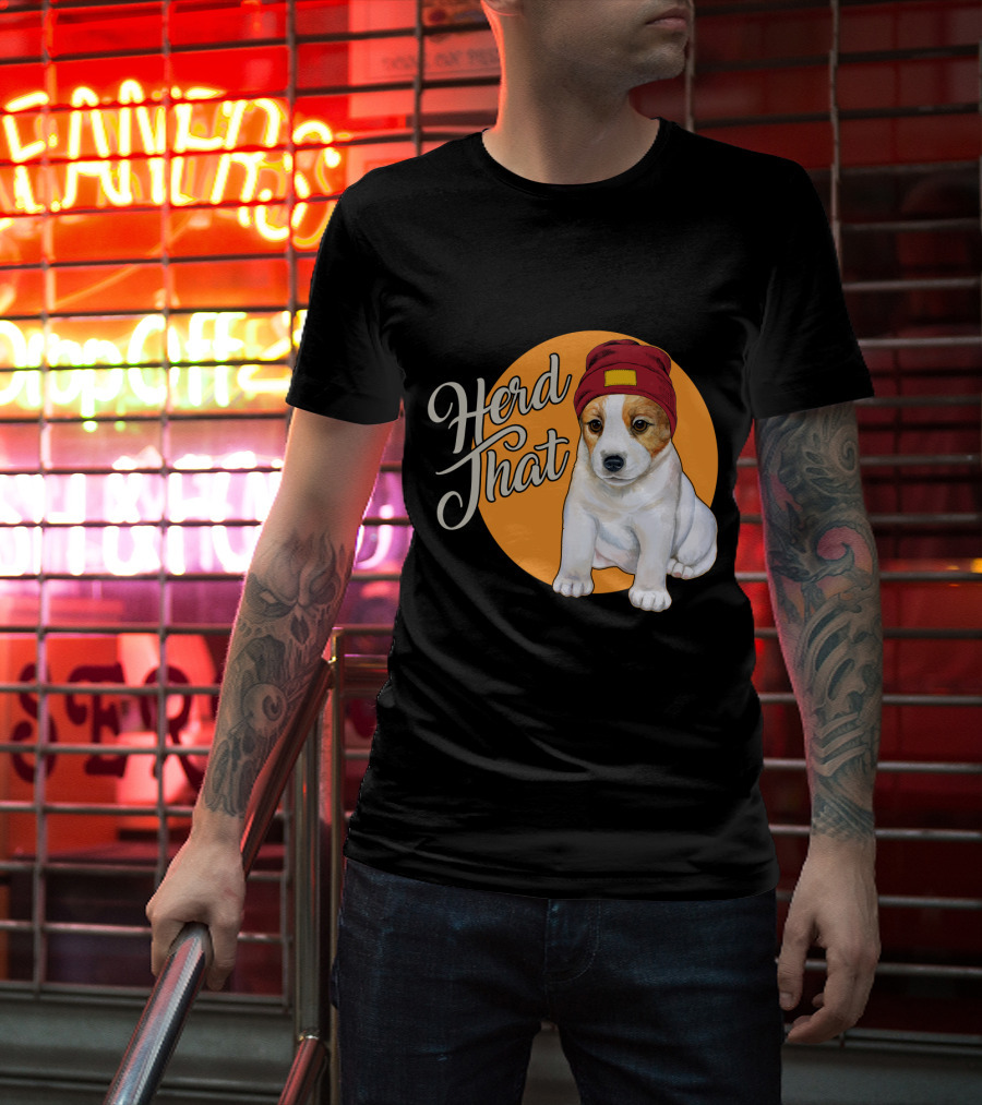 Herd That Jack Russell Dog In Cute Beanie For Animal Lovers T-Shirt
