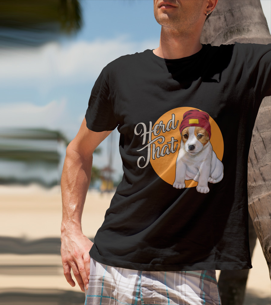 Herd That Jack Russell Dog In Cute Beanie For Animal Lovers T-Shirt