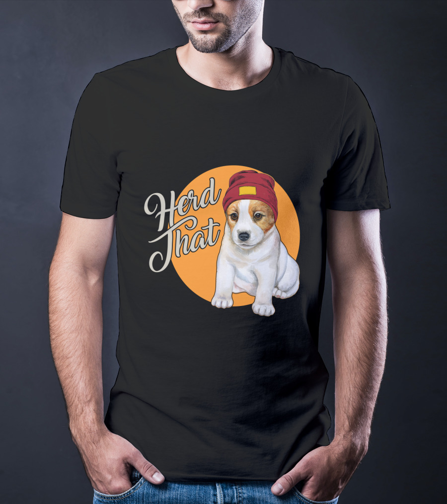 Herd That Jack Russell Dog In Cute Beanie For Animal Lovers T-Shirt