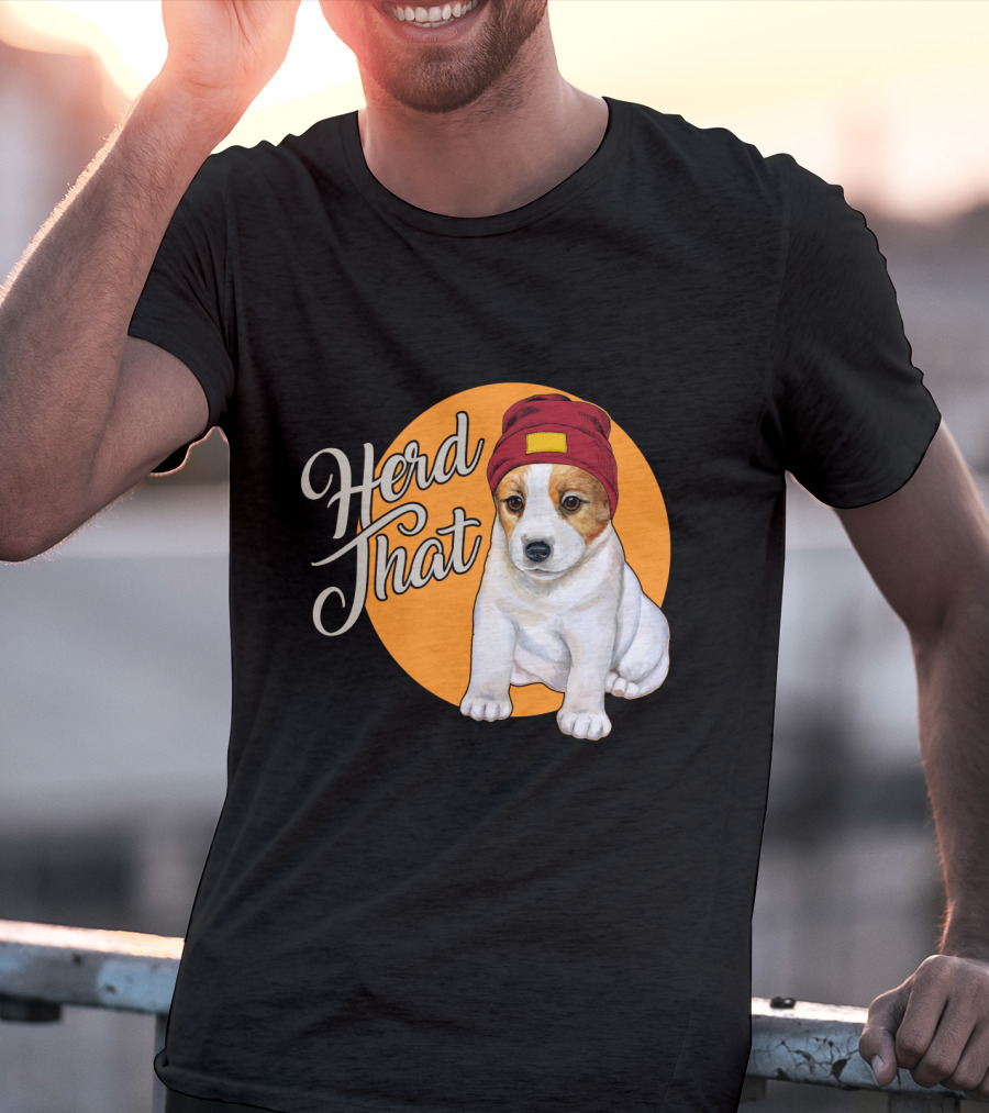 Herd That Jack Russell Dog In Cute Beanie For Animal Lovers T-Shirt