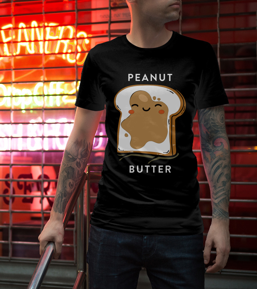 PEANUT BUTTER Toast Smiley Face T-Shirt
