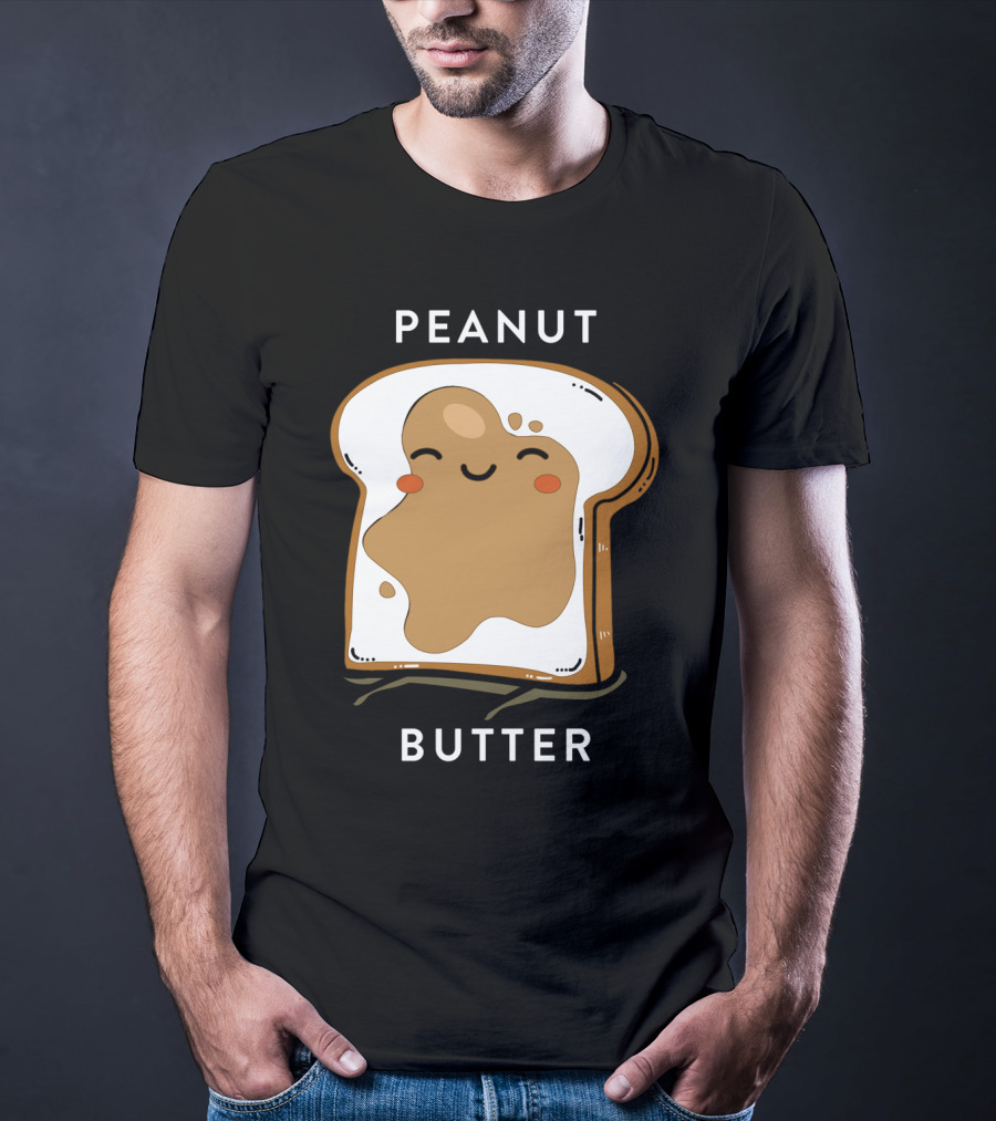PEANUT BUTTER Toast Smiley Face T-Shirt