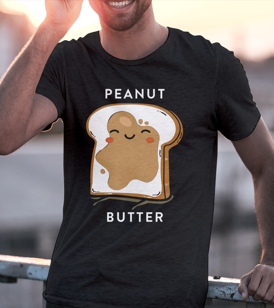 PEANUT BUTTER Toast Smiley Face T-Shirt