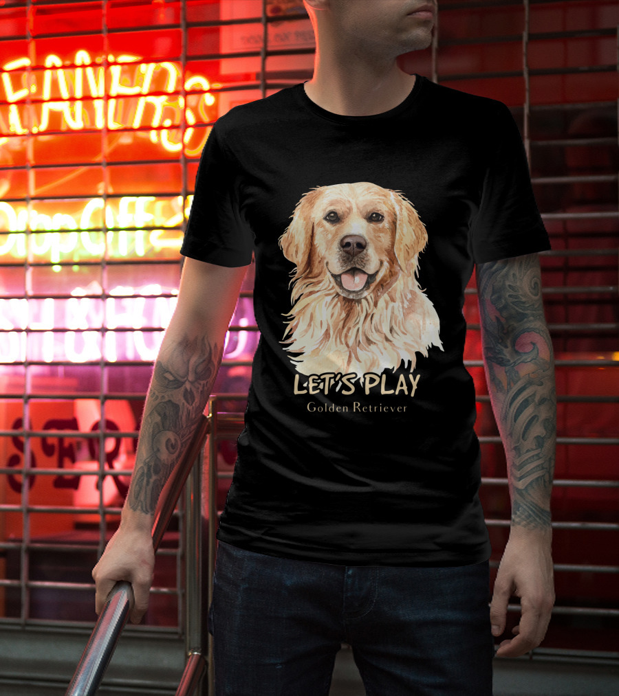 LET'S PLAY Golden Retriever Dog Watercolor T-Shirt