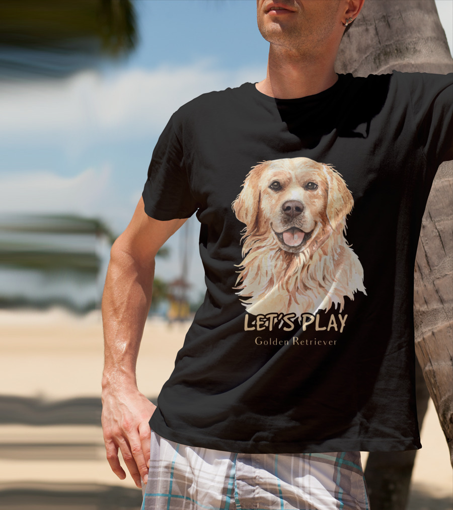 LET'S PLAY Golden Retriever Dog Watercolor T-Shirt