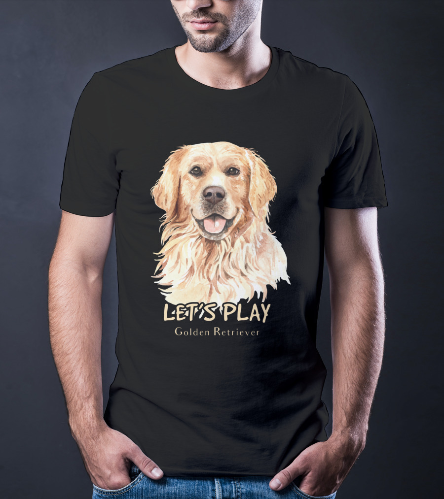 LET'S PLAY Golden Retriever Dog Watercolor T-Shirt