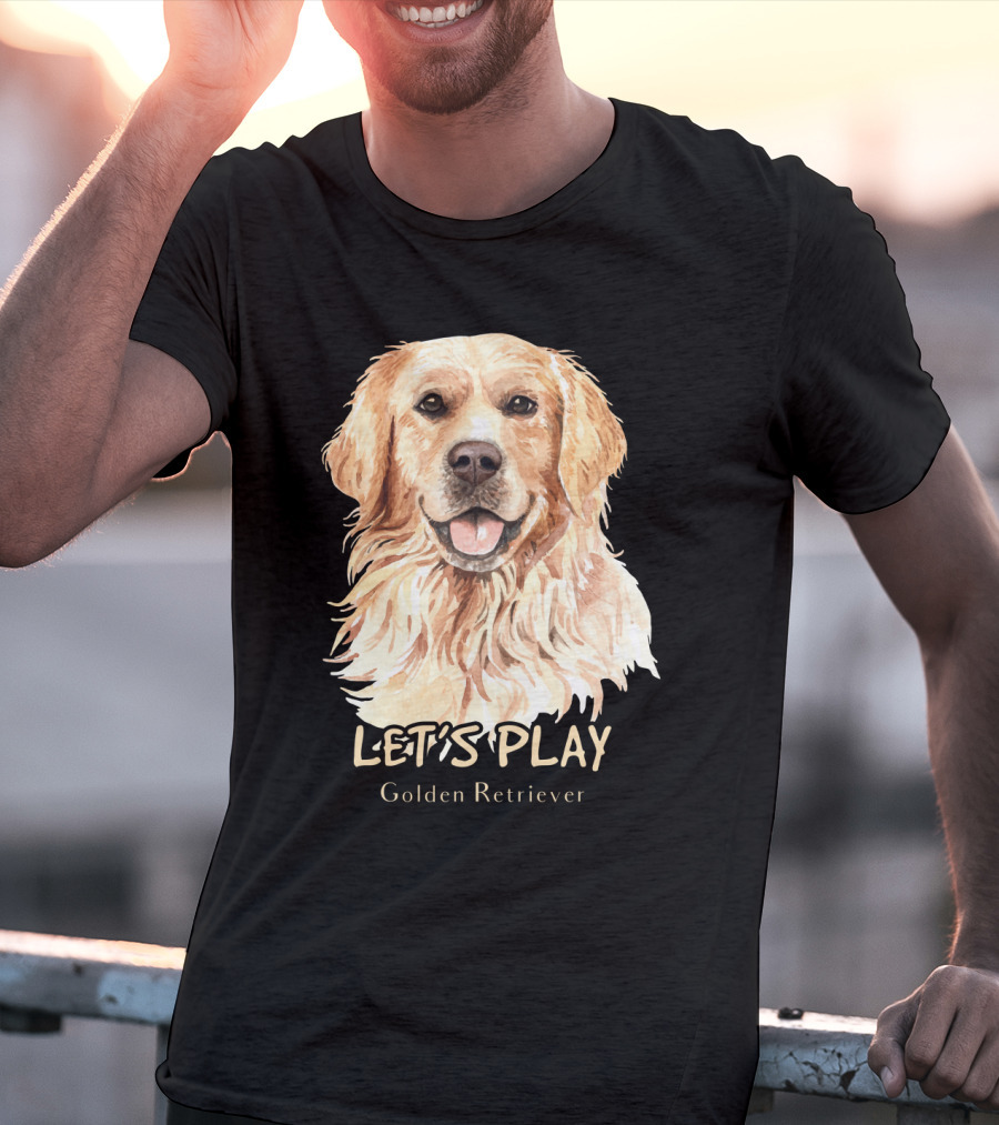LET'S PLAY Golden Retriever Dog Watercolor T-Shirt