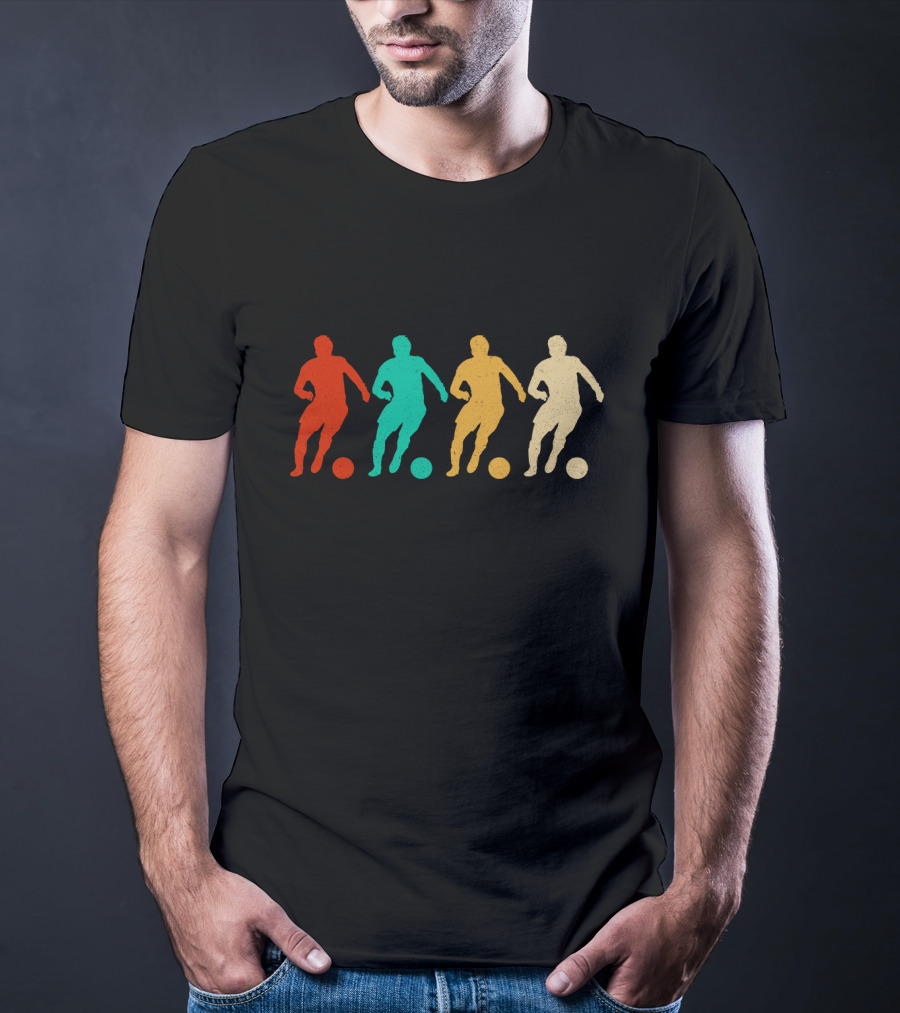 Vintage Soccer Silhouettes Retro Players T-Shirt