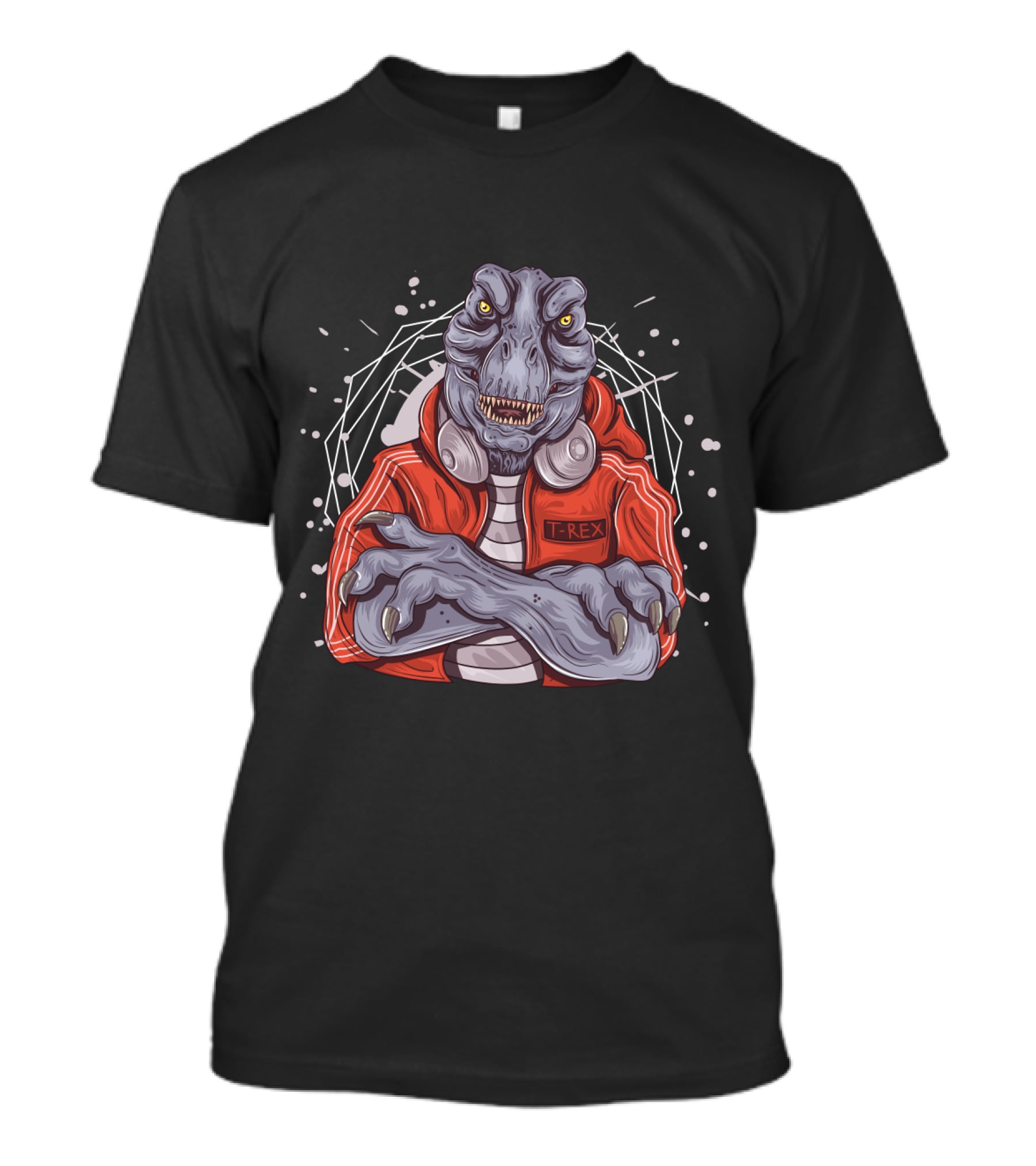 T-Rex DJ With Headphones Crossed Arms Music Jockey T-Shirt