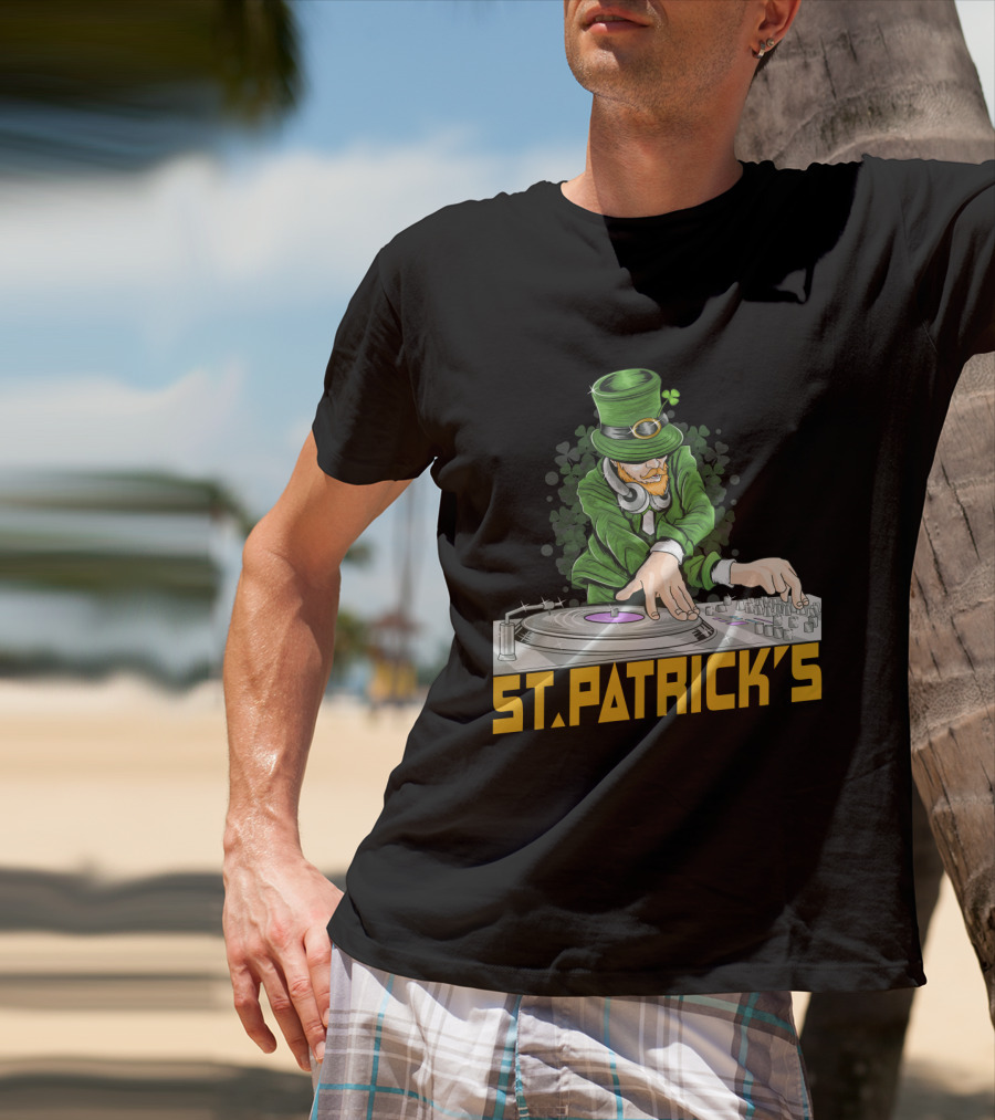 St. Patrick's Day Leprechaun DJ Music Party T-Shirt