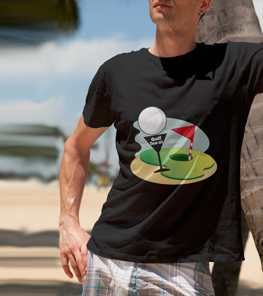 Golf Tee-ni Golf Ball Green Flag Hole T-Shirt