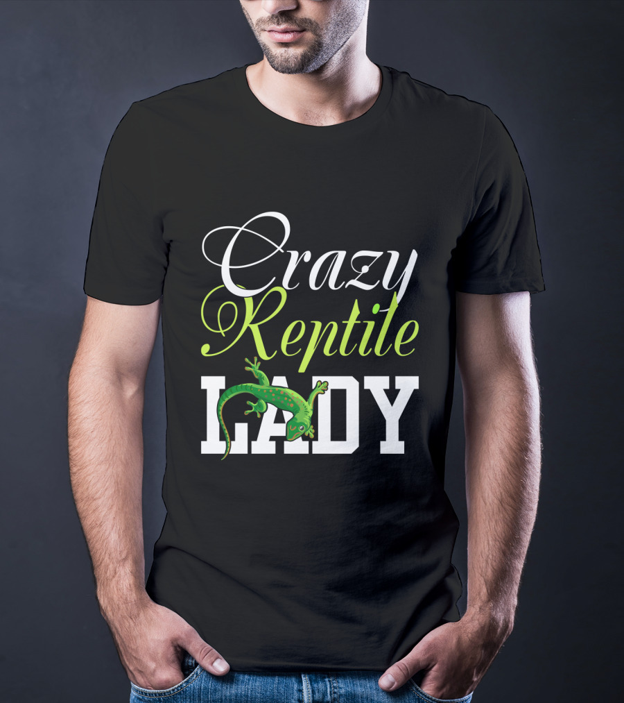 Crazy Reptile Lady Green Gecko T-Shirt