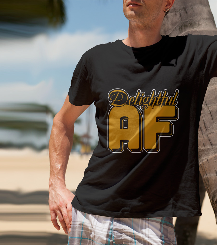 Delightful AF Bold Retro Typography T-Shirt