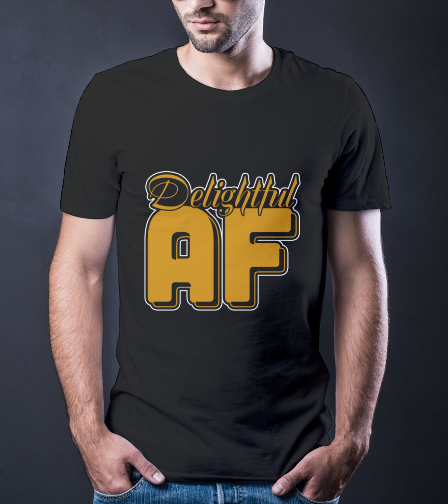 Delightful AF Bold Retro Typography T-Shirt