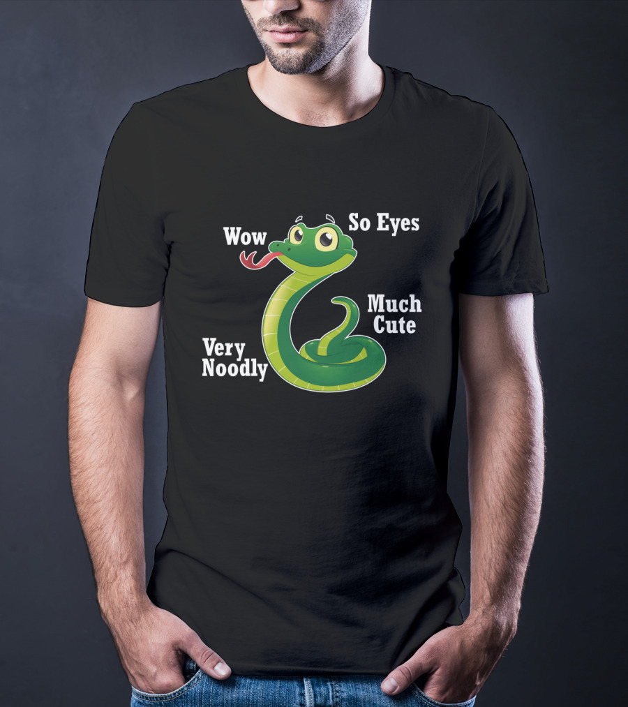 Wow Very Noodly So Eyes Much Cute Funny Snake T-Shirt
