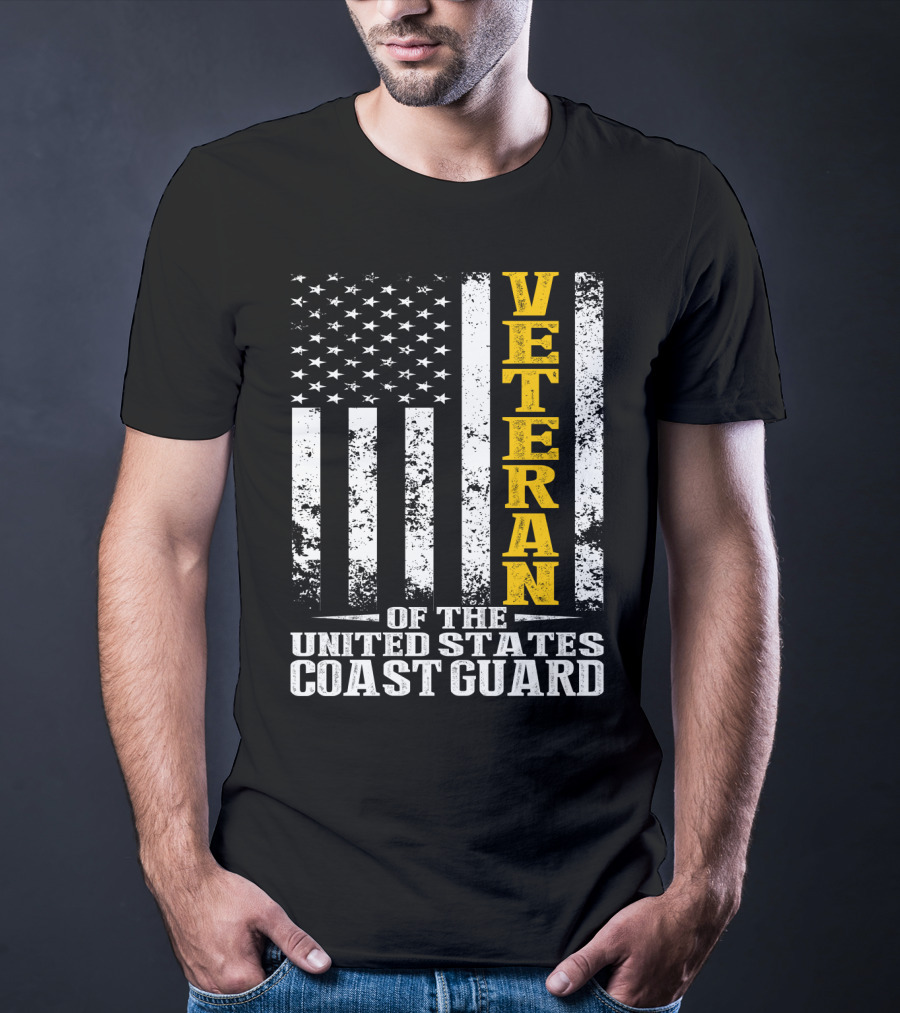 Veteran Of The United States Coast Guard USA Flag T-Shirt