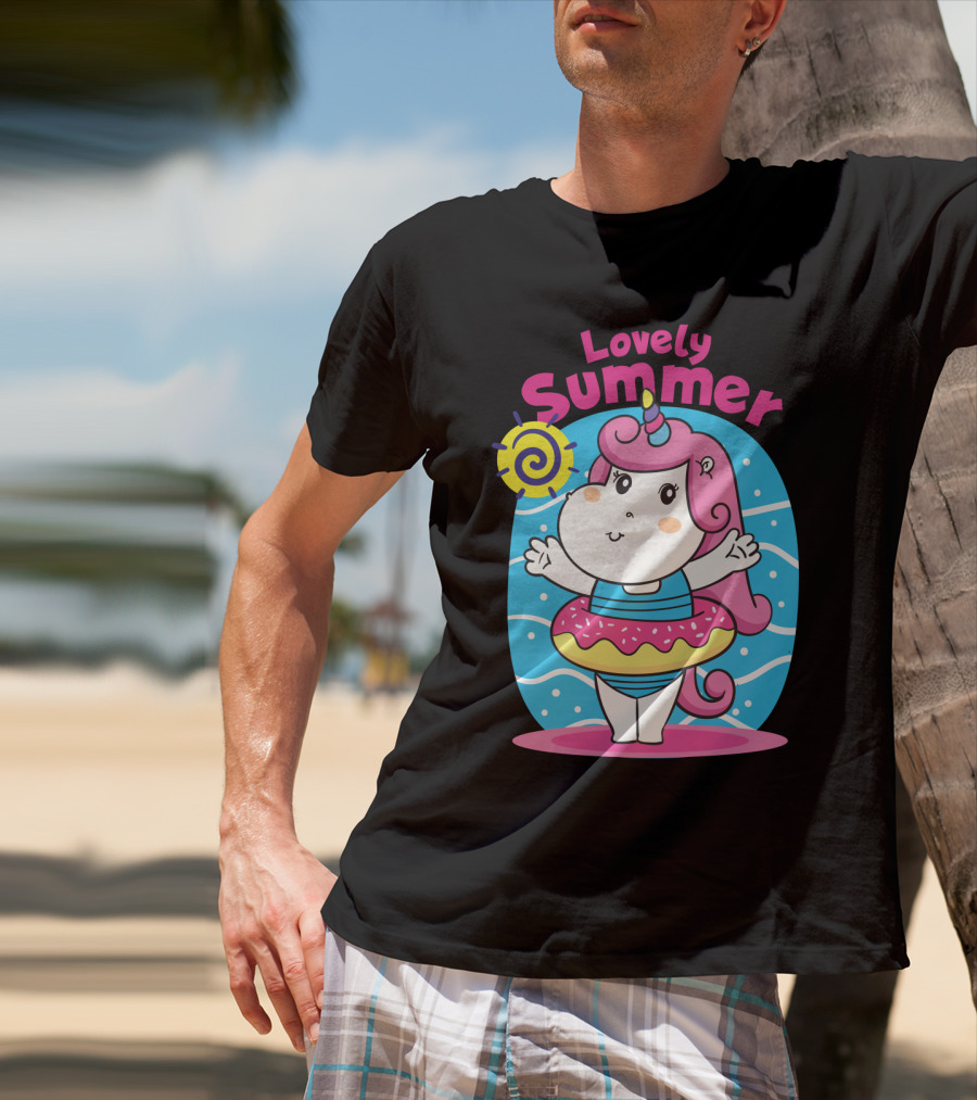 Lovely Summer Cute Unicorn Inflatable Swim Fun T-Shirt