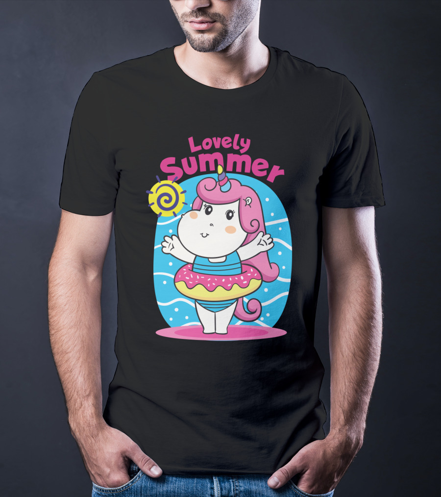 Lovely Summer Cute Unicorn Inflatable Swim Fun T-Shirt