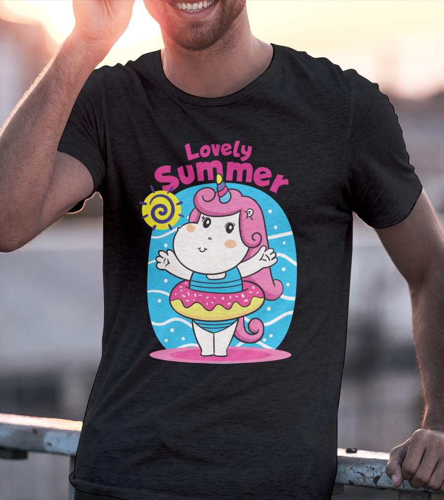 Lovely Summer Cute Unicorn Inflatable Swim Fun T-Shirt