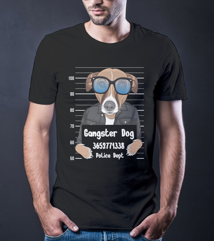 Gangster Dog 3652771338 Police Dept Mugshot T-Shirt