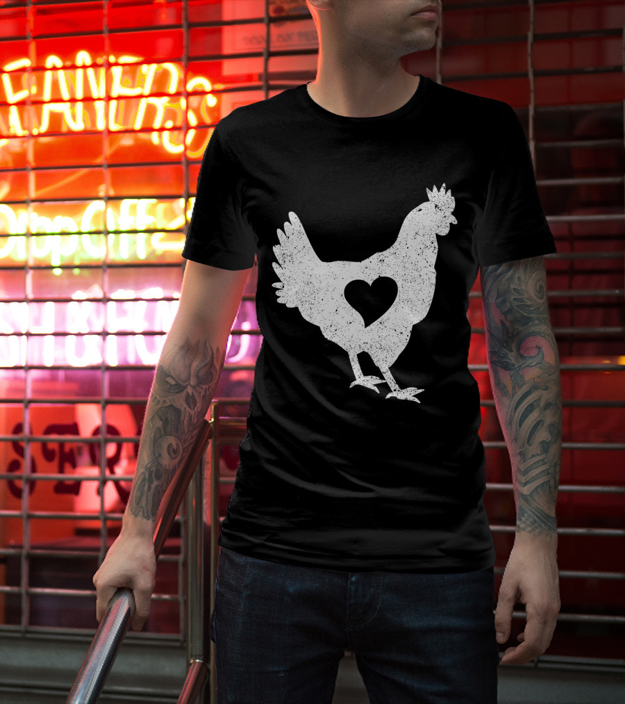 Love Chicken Heart Cutout T-Shirt
