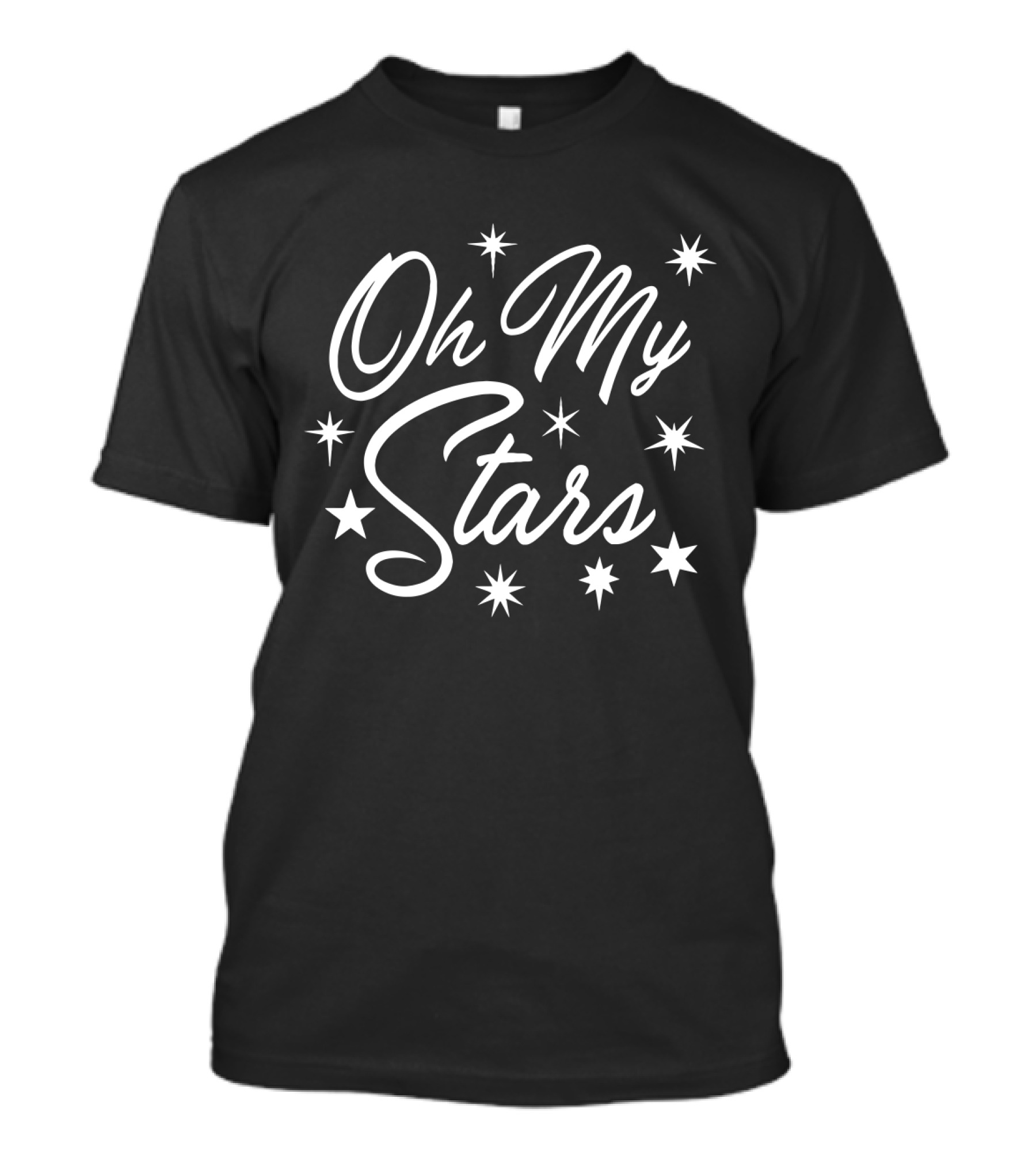 Oh My Stars Text Surrounded By White Star Icons T-Shirt