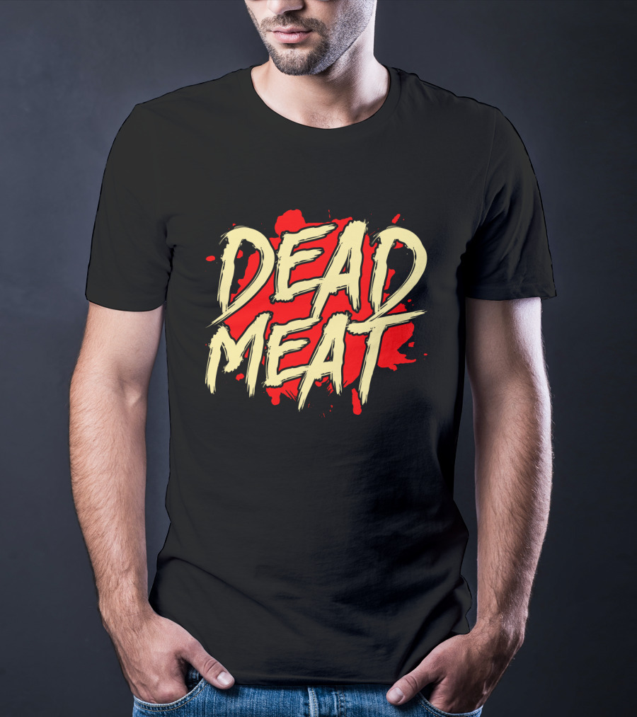 Dead Meat Bold Red Splatter Text T-Shirt